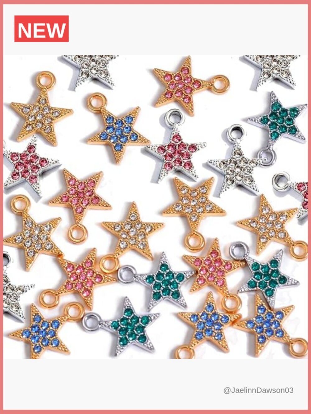 Rhinestone Metal Charms for Jewelry Making - 20 Pc Set